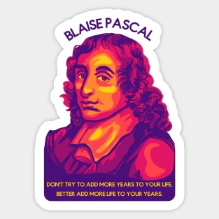 Blaise Pascal Portrait and Quote Sticker